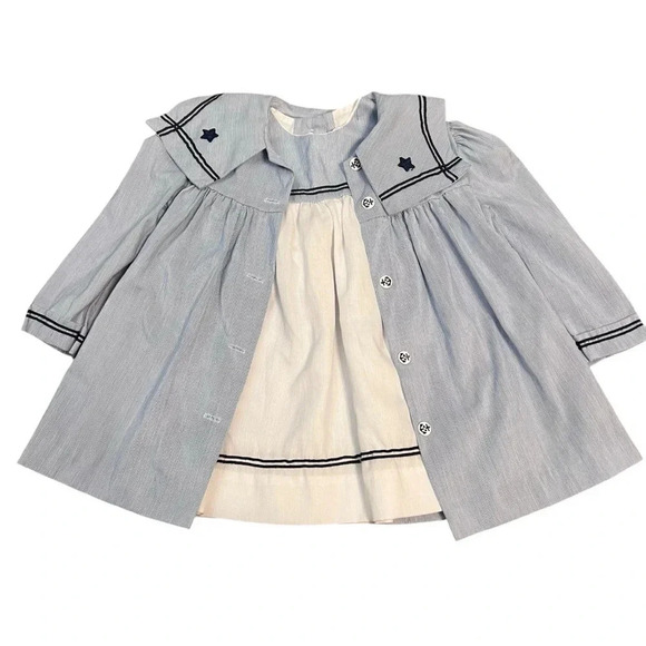 Vintage R-Gee Sailor dress and coat set Size 2T - Picture 2 of 12
